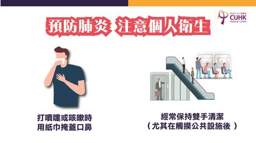 預防肺炎 注意個人衛生