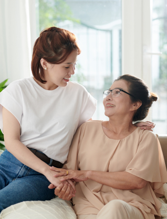 Image of a lady taking an assessment for another person